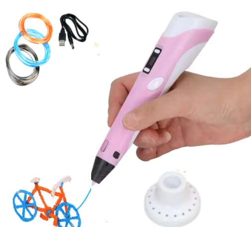 Kammateswara 3D Pen for Kids: Adjustable, Pink, with Filaments