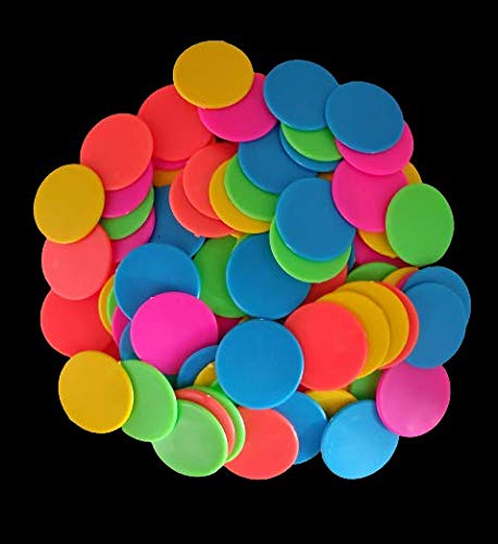 VINAYAKAMART 100pc Plastic Counting Coins, Multicolor Math Tokens