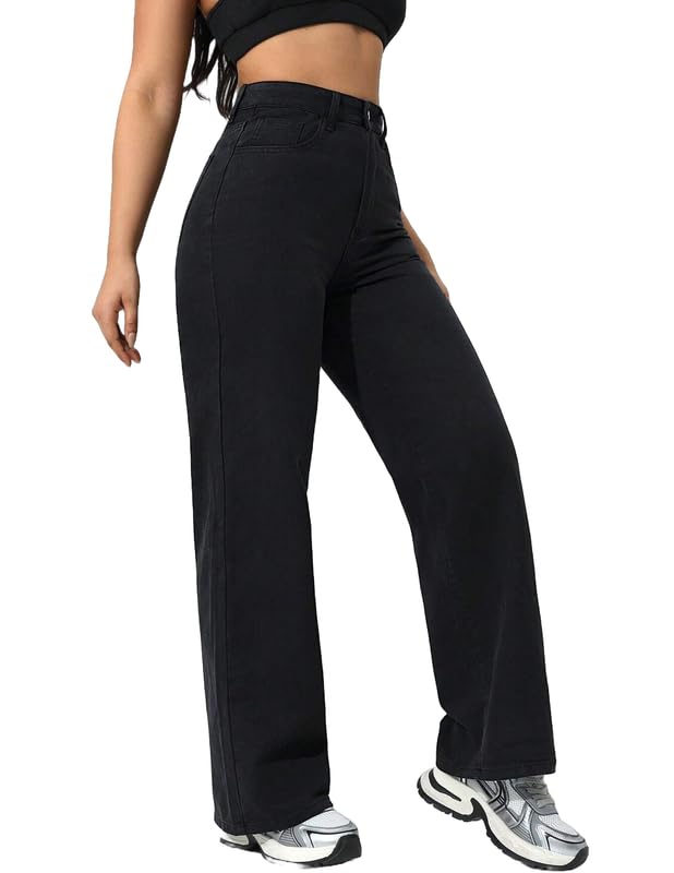 London Hills Women's Relaxed Fit High Rise Baggy Jeans