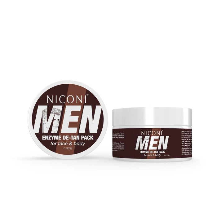 NICONI Men Enzyme De-Tan Pack for Face & Body (300g)