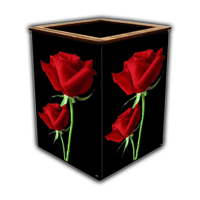 PNF Floral Flower Colorful Wooden Pen Stand for Home Office Decoration