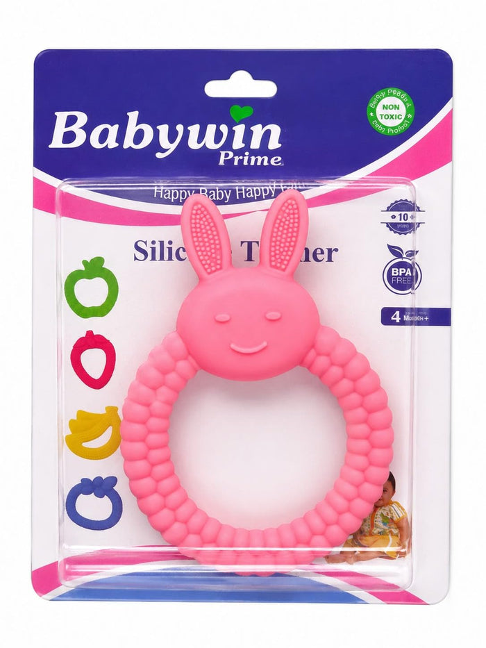 Babywin Silicone Teether for Babies, Bunny Style, BPA Free