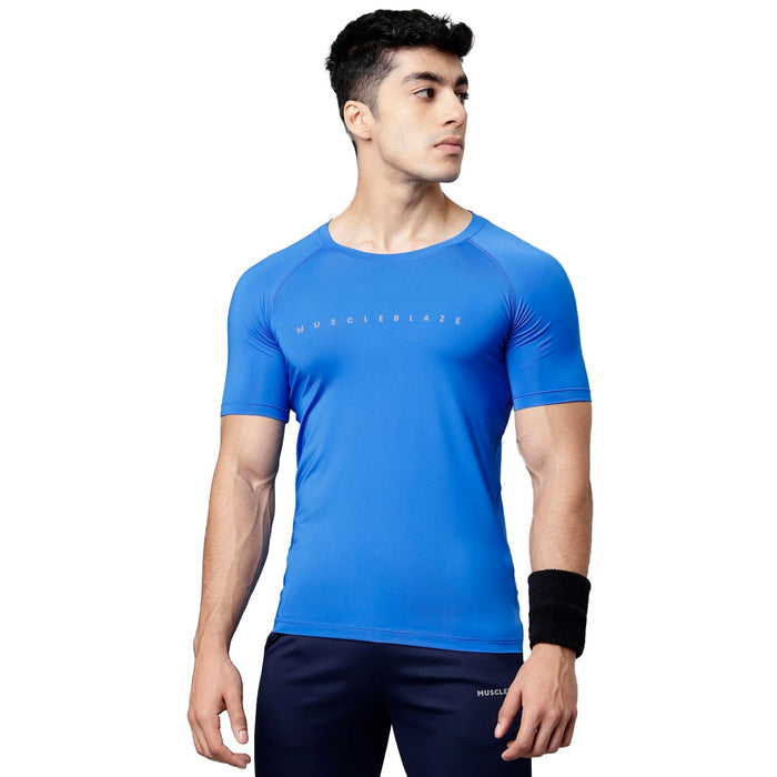 MuscleBlaze Men's Polyester Spandex Compression T-Shirt