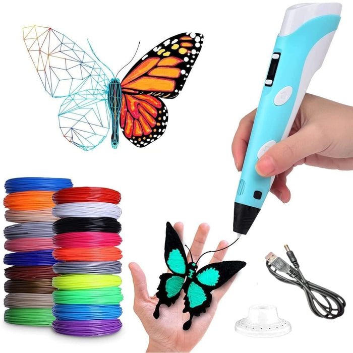 VikriDA 3D Pen Set with LCD & 65m Filament - Creative Arts Kit
