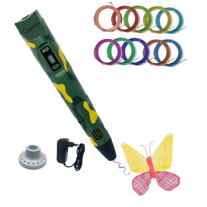 Camin 3D Pen-2 Camouflage with PLA Filament - Kids Creative Tool