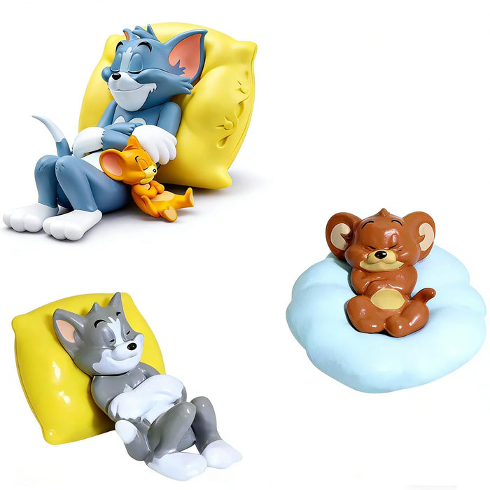 VedicBloom Car Dashboard Decoration Set - 3 Piece Cat and Mouse Figurines