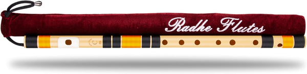 Radhe Flutes | Right Handed C Natural With Velvet Cover | Tuned With Tanpura A=440Hz | PVC Fiber
