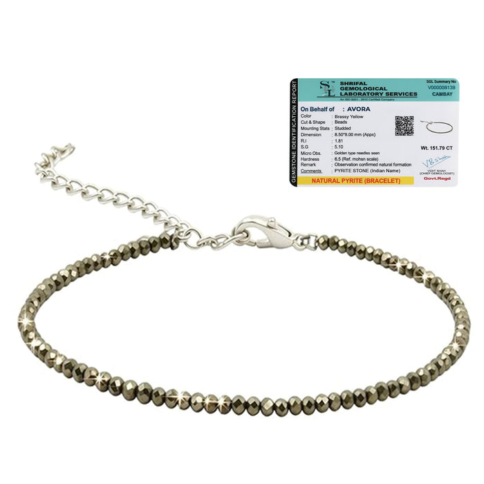 AVORA Raw Pyrite Anklet | Natural Stone for Wealth & Protection