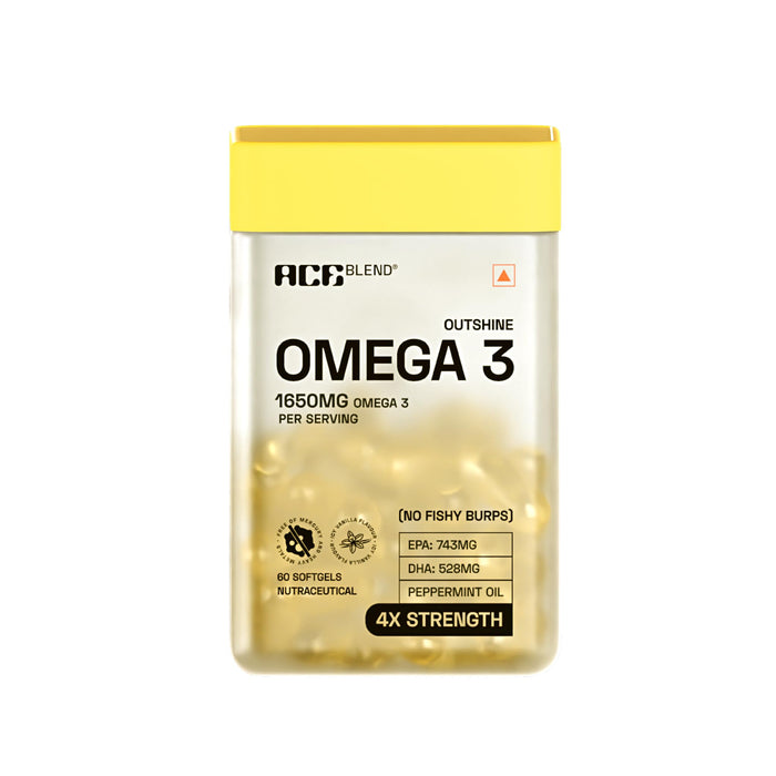 Ace Blend Outshine Omega 3 Fish Oil Capsules | 1650mg with EPA & DHA