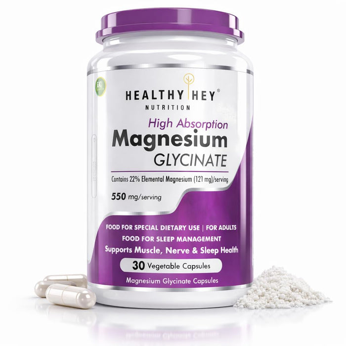 HealthyHey Nutrition Magnesium Glycinate 121mg Capsules