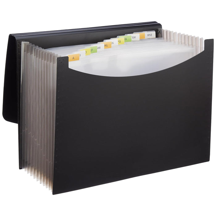 Amazon Basics 13-Pocket Expanding File Folder, Black, Letter/A4 Size