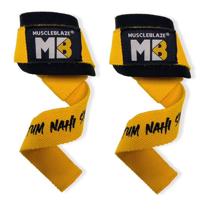 MuscleBlaze Weight Lifting Strap One Pair Yellow Free Size