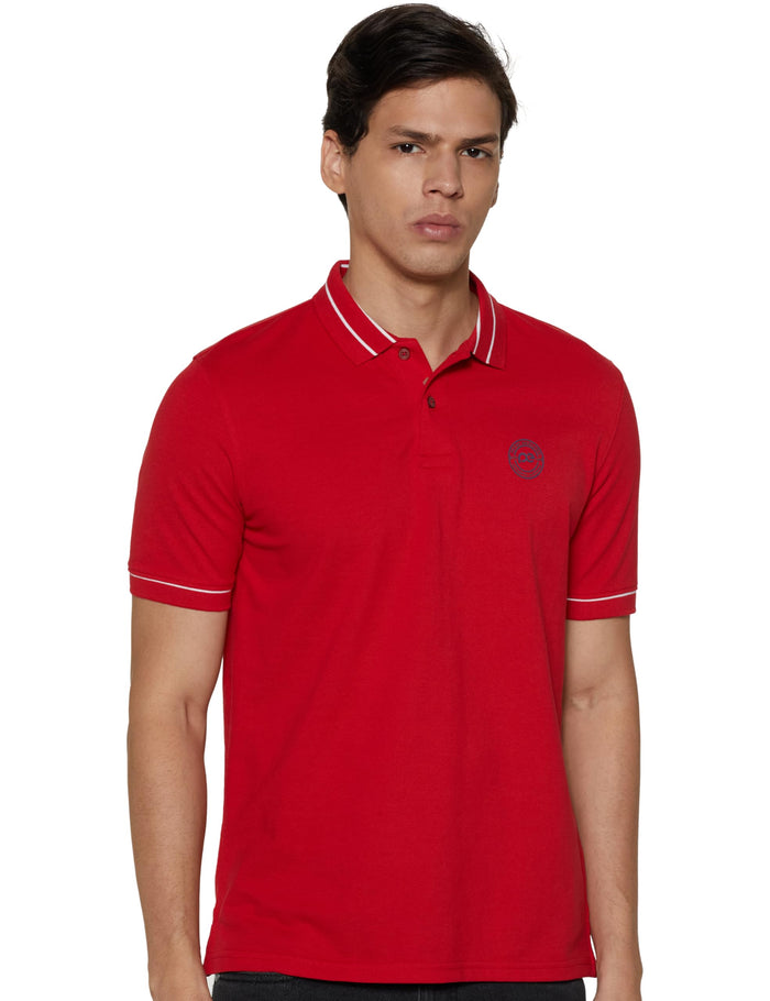 Peter England Men's Cotton Rich Polo Shirt | Premium Pique Weave