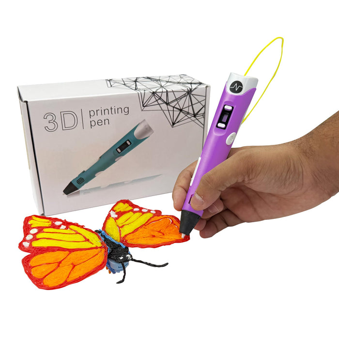 NFIL3D 3D Pen Kit for Kids & Adults - Purple, with Filament & Stencils