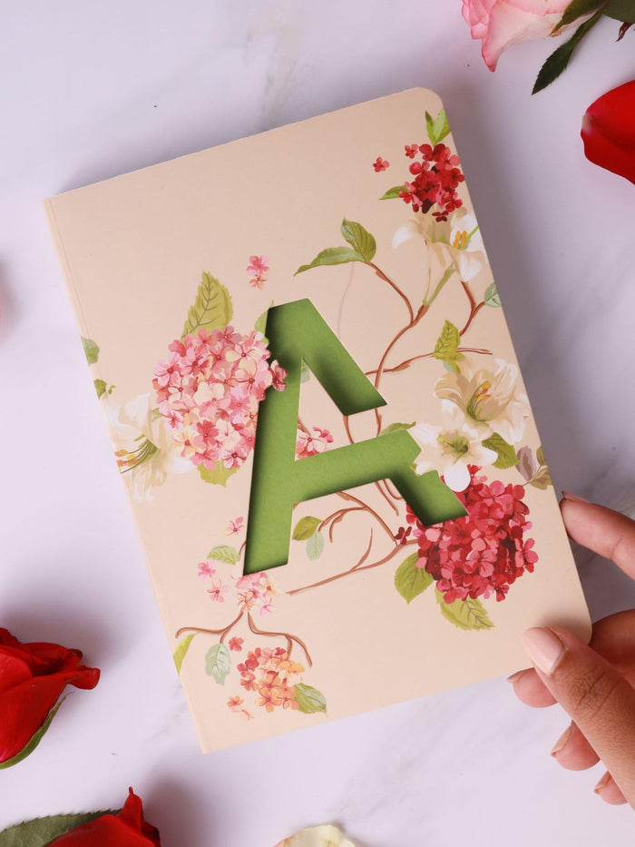 DOODLE Initial A Floral Notebook: B6 Soft Bound Diary for Girls & Women