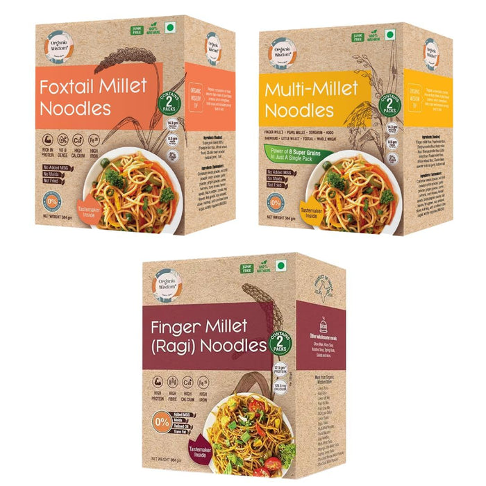 Organic Wisdom-Back to Roots Millet Noodles | No Maida, MSG, Refined Oil