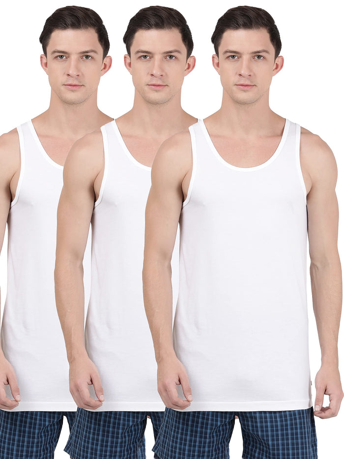 Jockey Men's Super Combed Cotton Sleeveless Vest, Pack of 3