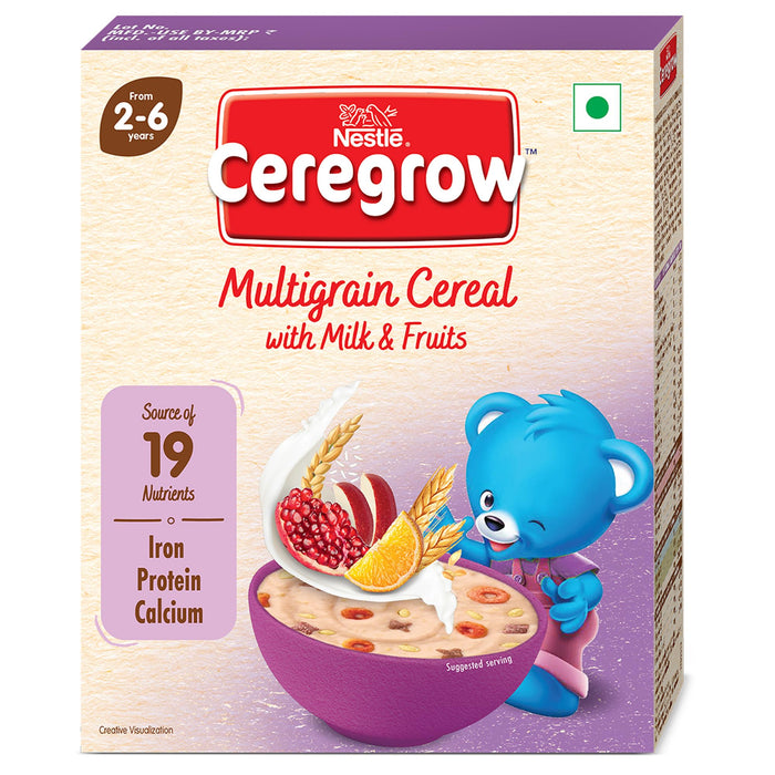 Ceregrow Multigrain Cereal with Milk & Fruits for Kids 2-6 Years