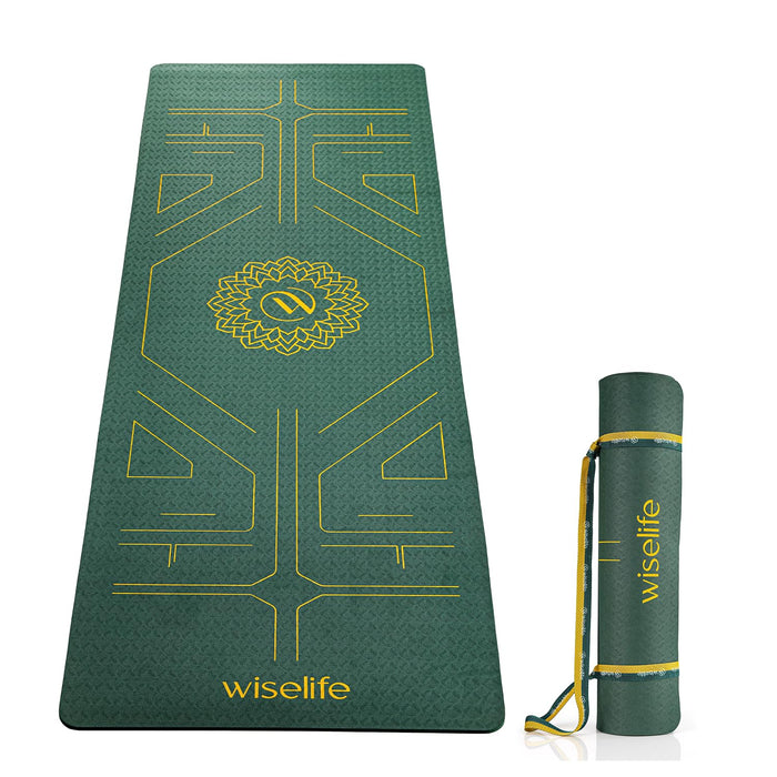 Wiselife Probalance TPE Yoga Mat 6mm Extra Thick with Alignment Lines