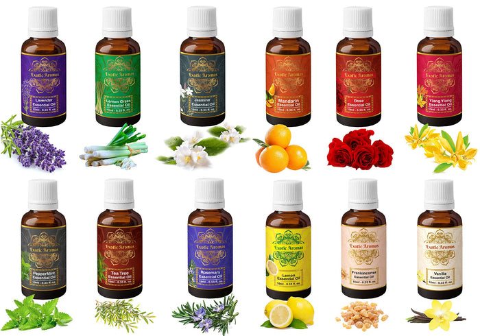 Exotic Aromas Essential Oil Set for Diffuser and Aromatherapy